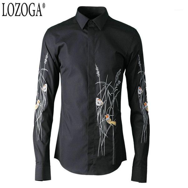 men's casual shirts lozoga shirt men long sleeve original innovative flower and bird embroidery chinese style fashion spring summer1, White;black
men's casual shirts lozoga shirt men long sleeve original innovative flower and bird embroidery chinese style fashion spring summer1, White;black