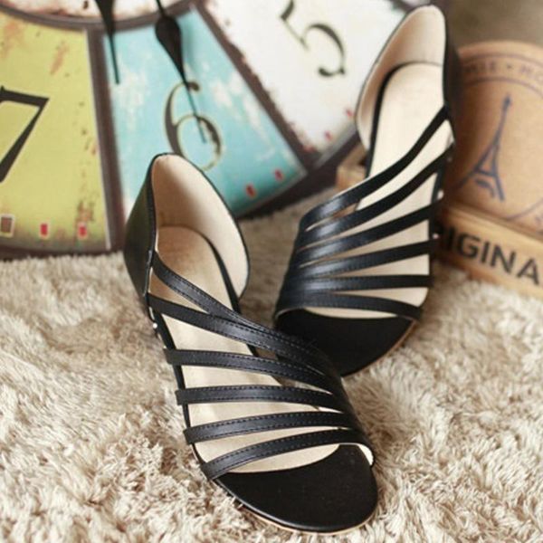 elegant genuine leather sandals women's wedges sandals open-toe slip-on wild ladies casual beach women shoes, Black
elegant genuine leather sandals women's wedges sandals open-toe slip-on wild ladies casual beach women shoes, Black