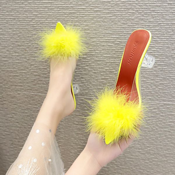 2020 new designer pvc shoes woman feather transparent high heels fur pumps slippers women peep toe mules lady pumps slides x1020, Black
2020 new designer pvc shoes woman feather transparent high heels fur pumps slippers women peep toe mules lady pumps slides x1020, Black