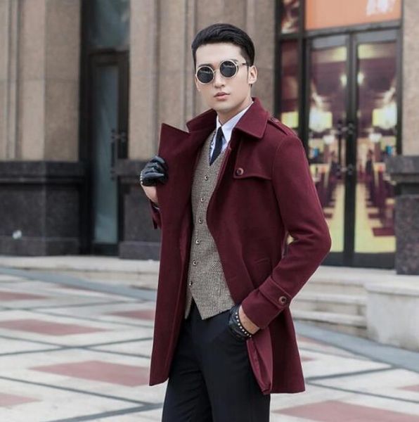 men's wool & blends wine red casual woolen coat men trench coats long sleeves overcoat mens cashmere casaco masculino inverno england, Black
men's wool & blends wine red casual woolen coat men trench coats long sleeves overcoat mens cashmere casaco masculino inverno england, Black