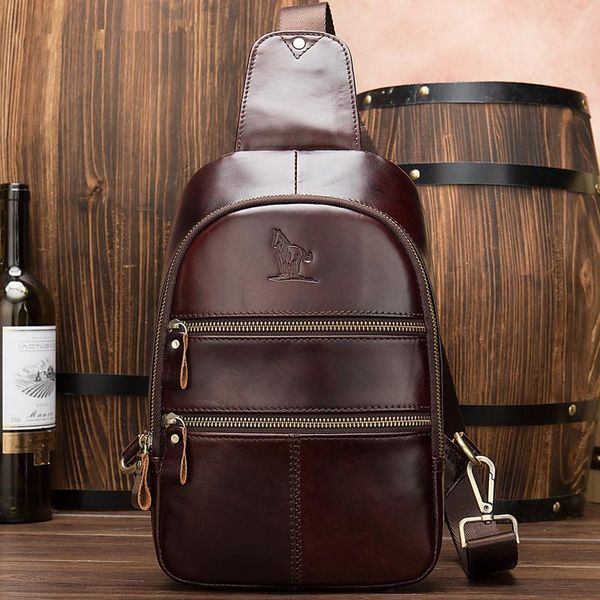 new large capacity men's chest bag 2020 genuine leather men's retro fashion shoulder crossbody bag outdoor chest bags
new large capacity men's chest bag 2020 genuine leather men's retro fashion shoulder crossbody bag outdoor chest bags