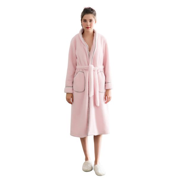 grlbobra women long robe sleepwear brief sweet solid color long sleeve pocketed thicken robe pajama warm lamb cashmere robes, Black;red
grlbobra women long robe sleepwear brief sweet solid color long sleeve pocketed thicken robe pajama warm lamb cashmere robes, Black;red