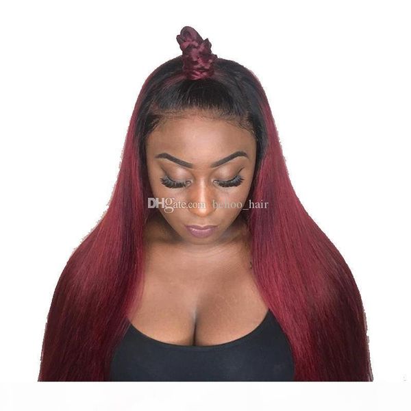 ombre burgundy straight glueless lace front wig virgin hair brazilian two tone color1b 99j human hair wig with baby hair, Black;brown
ombre burgundy straight glueless lace front wig virgin hair brazilian two tone color1b 99j human hair wig with baby hair, Black;brown