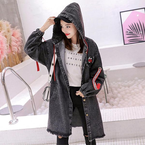 2020 fashion autumn european fashion ladies oversized clothes womens hooded trench vintage printed windbreaker denim long coats1, Black
2020 fashion autumn european fashion ladies oversized clothes womens hooded trench vintage printed windbreaker denim long coats1, Black