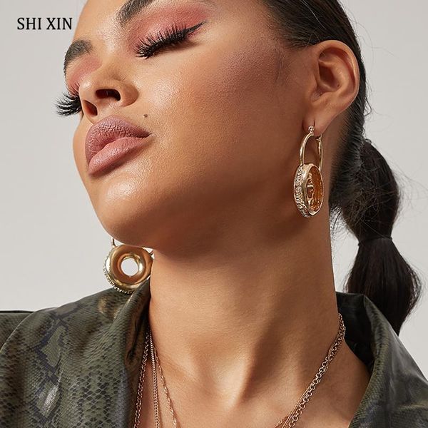 shixin shiny rhinestones circle pendant earrings for women fashion luxury earrings korean statement 2021 trendy jewelry, Silver
shixin shiny rhinestones circle pendant earrings for women fashion luxury earrings korean statement 2021 trendy jewelry, Silver