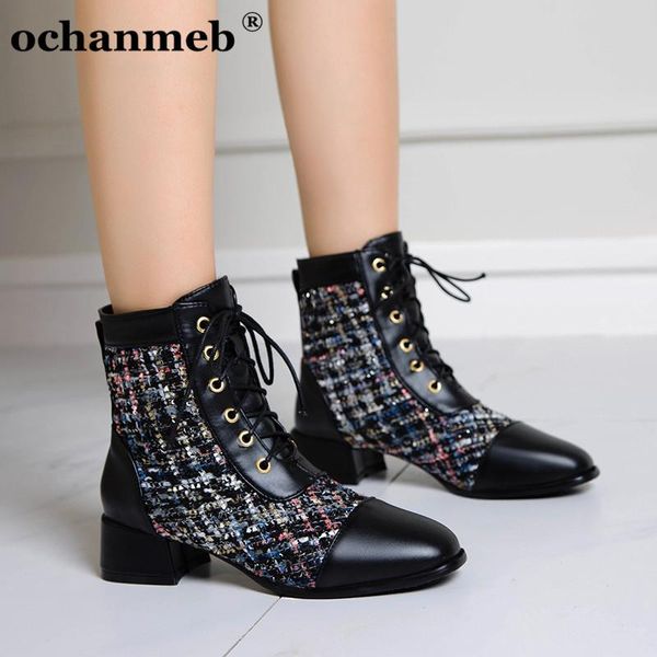 women's tweed pu leather boots large size 48 ladies medium block heels lace up ankle booties woman black nude shoes winter fall
women's tweed pu leather boots large size 48 ladies medium block heels lace up ankle booties woman black nude shoes winter fall