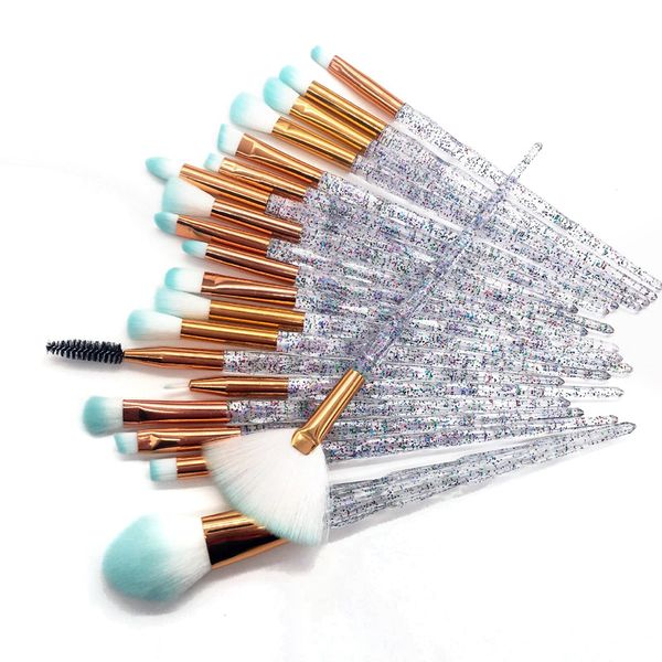 20pcs diamond makeup brush set eye brush beauty tools fan powder eyeshadow contour beauty cosmetic colorful for make up tool, Silver
20pcs diamond makeup brush set eye brush beauty tools fan powder eyeshadow contour beauty cosmetic colorful for make up tool, Silver