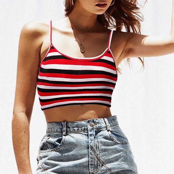 spaghetti strap striped crop casual adjustable strap camis cool streetwear m30597, Black;white
spaghetti strap striped crop casual adjustable strap camis cool streetwear m30597, Black;white