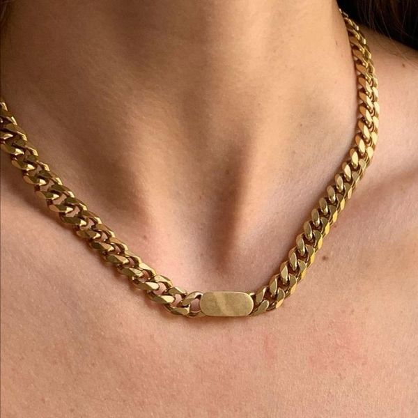 chains street style hiphop minimalism choker necklace tarnish 316l stainless steel gold plated cuban chain for women, Silver
chains street style hiphop minimalism choker necklace tarnish 316l stainless steel gold plated cuban chain for women, Silver