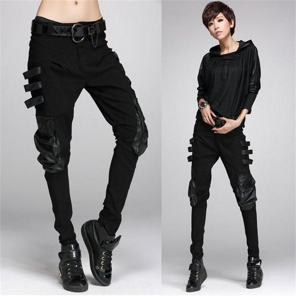 women's jeans 2021 spring women black trousers punk cargo pants collage pockets feet harem female personality was casual, Blue
women's jeans 2021 spring women black trousers punk cargo pants collage pockets feet harem female personality was casual, Blue
