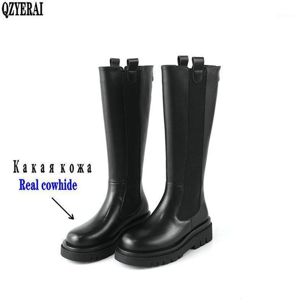 women genuine leather boots fashion handmade classic round head platform european and american fashion women's knee-high boots1, Black
women genuine leather boots fashion handmade classic round head platform european and american fashion women's knee-high boots1, Black