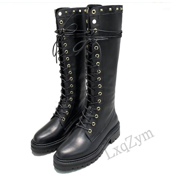 lady knee high boots black leather lace up rivet design back zipper platform stacked heels female long tube boots woman1
lady knee high boots black leather lace up rivet design back zipper platform stacked heels female long tube boots woman1