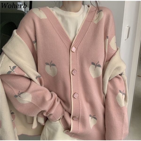 woherb knit cardigan cute kawaii fruit jacquard women's sweater coat autumn pull femme jumper harajuku jacket korean 201031, White;black
woherb knit cardigan cute kawaii fruit jacquard women's sweater coat autumn pull femme jumper harajuku jacket korean 201031, White;black