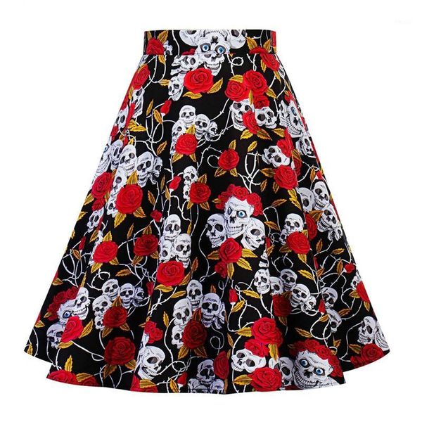 summer 50 60s high waist skirts ladies retro skirts 3d skull rose printed elegant halloween pleated a line womens casual skirt1, Black
summer 50 60s high waist skirts ladies retro skirts 3d skull rose printed elegant halloween pleated a line womens casual skirt1, Black