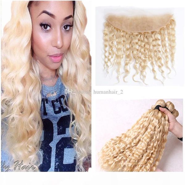 613 water wave human hair weaves with lace closure blonde wet and wavy virgin brazilian hair ear to ear lace frontal with bundles, Black;brown
613 water wave human hair weaves with lace closure blonde wet and wavy virgin brazilian hair ear to ear lace frontal with bundles, Black;brown