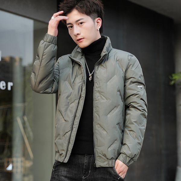 stand collar jacket short white down casual coat fashion trend lightweight men's winter wear, Black;brown
stand collar jacket short white down casual coat fashion trend lightweight men's winter wear, Black;brown