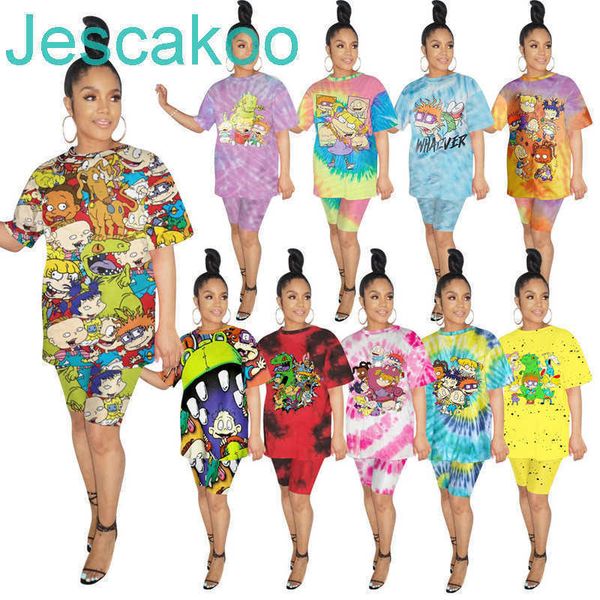2022 womens designer tracksuit short sleeve cartoon printed outfits piece set shirt short skinny shirt pant suits clubwear, White
2022 womens designer tracksuit short sleeve cartoon printed outfits piece set shirt short skinny shirt pant suits clubwear, White