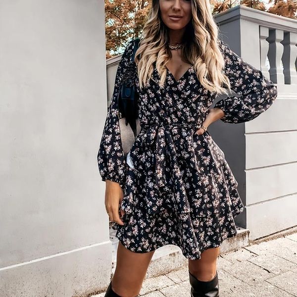 women autumn cascading ruffles floral wrap dress winter long sleeve v neck a line dress sashes elegant mini print party vestidos, Black;gray
women autumn cascading ruffles floral wrap dress winter long sleeve v neck a line dress sashes elegant mini print party vestidos, Black;gray