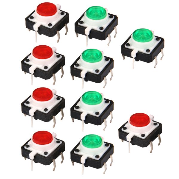 10x green red tactile push button switch momentary tact led 4pin round cap
10x green red tactile push button switch momentary tact led 4pin round cap