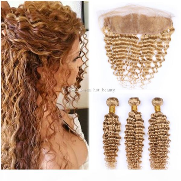 deep wave brazilian honey blonde virgin human hair 3 bundles deals with frontals 4pcs lot #27 strawberry blonde 13x4 full lace frontal, Black
deep wave brazilian honey blonde virgin human hair 3 bundles deals with frontals 4pcs lot #27 strawberry blonde 13x4 full lace frontal, Black