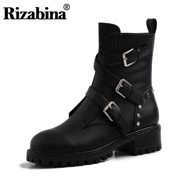 boots rizabina punk motorcycle women genuine leather ankle zipper round toe leisure shoes winter size 34-39, Black
boots rizabina punk motorcycle women genuine leather ankle zipper round toe leisure shoes winter size 34-39, Black
