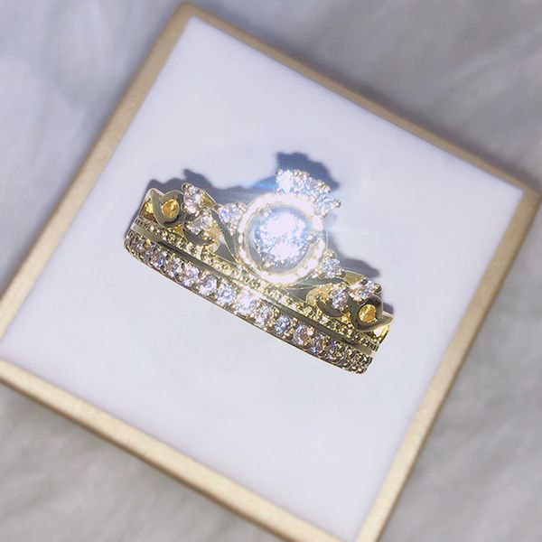 valentine's day gift mossan diamond european and american crown ring electroplating gold-encrusted couple jewelry creative accessories, Golden;silver 
valentine's day gift mossan diamond european and american crown ring electroplating gold-encrusted couple jewelry creative accessories, Golden;silver