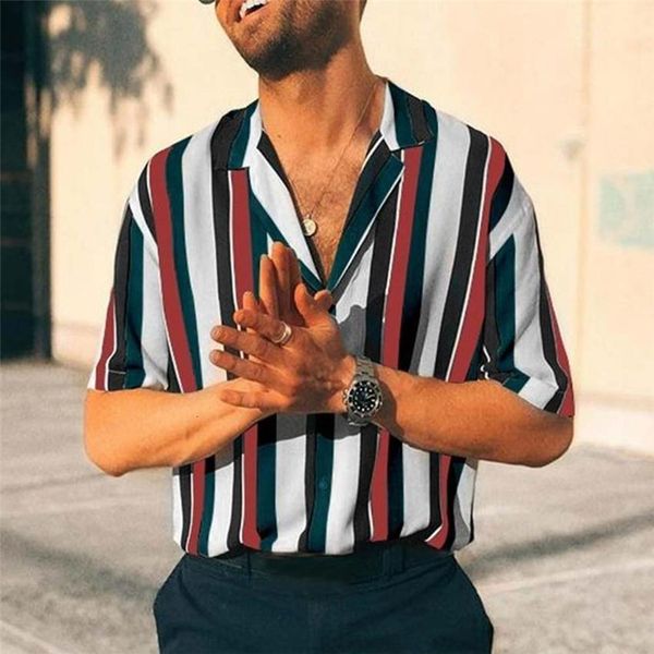 summer shirt hawaiian shirts fashion turn-down collar short-sleeved shirt striped men casual shirts beach clothes for men, White;black
summer shirt hawaiian shirts fashion turn-down collar short-sleeved shirt striped men casual shirts beach clothes for men, White;black