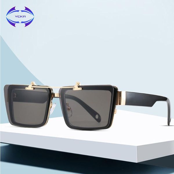 vcka 2020 metal flip cover sunglasses men women brand designer retro square punk steam classic sun glasses gafas, White;black
vcka 2020 metal flip cover sunglasses men women brand designer retro square punk steam classic sun glasses gafas, White;black