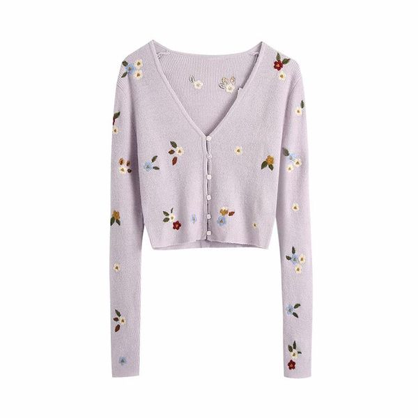 women's knits & tees women knitted cardigan sweater vintage fashion floral embroidery cropped v neck long sleeve button female chic, White
women's knits & tees women knitted cardigan sweater vintage fashion floral embroidery cropped v neck long sleeve button female chic, White