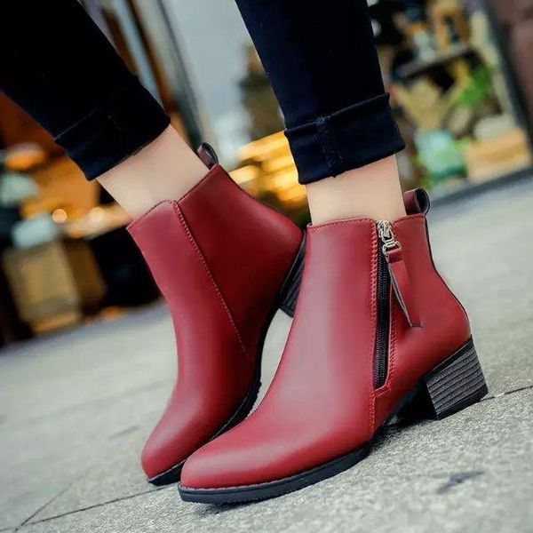 nice winter genuine leather ankle boots handmade lady low-heeled shoes comfortable casual side zip ankle boots, Black
nice winter genuine leather ankle boots handmade lady low-heeled shoes comfortable casual side zip ankle boots, Black