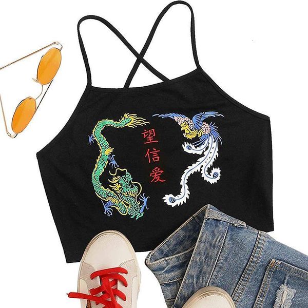 halter print vest classic style solid color sleeveless tanks summer spaghetti strap short shirt for 2020, White 
halter print vest classic style solid color sleeveless tanks summer spaghetti strap short shirt for 2020, White