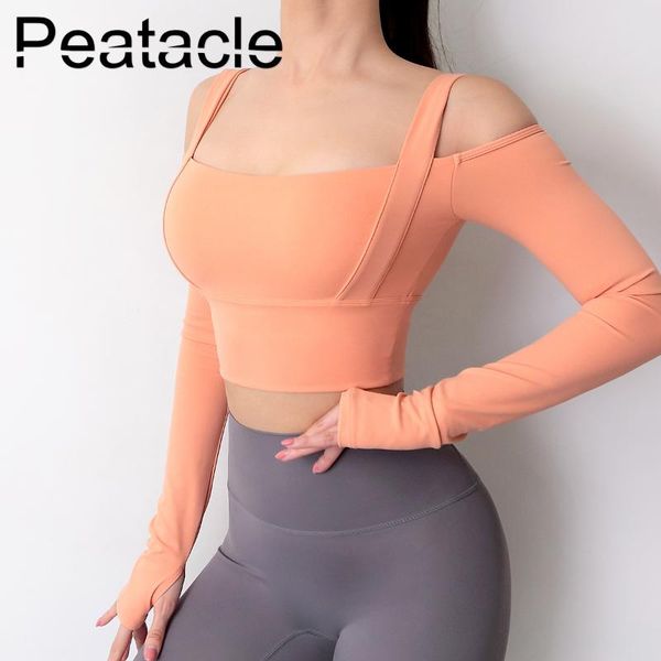 yoga outfits peatacle long sleeve t-shirt with chest pads sports tights wear training running fitness clothing, White;red
yoga outfits peatacle long sleeve t-shirt with chest pads sports tights wear training running fitness clothing, White;red