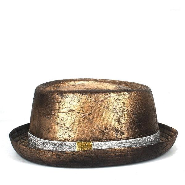 100% leather steampunk hat men fedora hat gold pork pie gear glasses flat for gentleman bowler gambler cosplay1, Blue;gray
100% leather steampunk hat men fedora hat gold pork pie gear glasses flat for gentleman bowler gambler cosplay1, Blue;gray