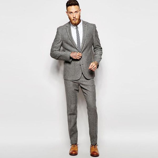 men's suits & blazers winter grey suit tweed vintage men for wedding 2 pieces formal groom tuxedos handsome male slim fit jacket, White;black
men's suits & blazers winter grey suit tweed vintage men for wedding 2 pieces formal groom tuxedos handsome male slim fit jacket, White;black