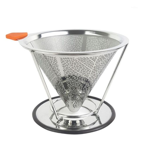 cone coffee dripper with stand stainless steel double-deck reusable pour over coffee filter1
cone coffee dripper with stand stainless steel double-deck reusable pour over coffee filter1