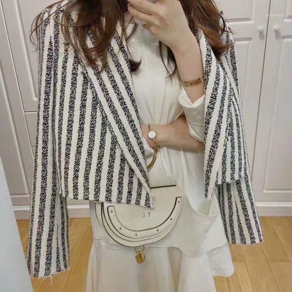women's suits & blazers 2021 spring women striped linen blazer coat female casual short jacket outerwear rmsx 4.071, White;black
women's suits & blazers 2021 spring women striped linen blazer coat female casual short jacket outerwear rmsx 4.071, White;black