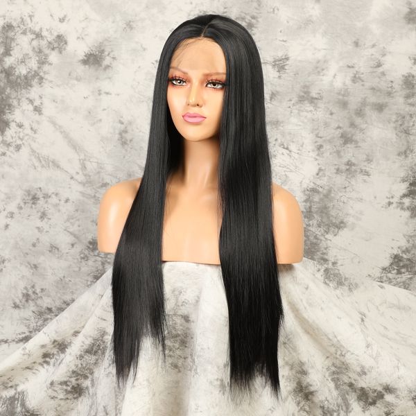 costume accessories 26inch silky straight black synthetic hair lace front wig for women with babyhair preplucked glueless middle part daily, Silver
costume accessories 26inch silky straight black synthetic hair lace front wig for women with babyhair preplucked glueless middle part daily, Silver