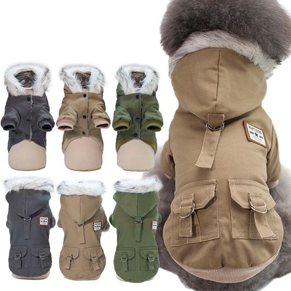2020 winter dog clothes faux fur collar dog coat for small warm windproof fleece lined puppy jacket
2020 winter dog clothes faux fur collar dog coat for small warm windproof fleece lined puppy jacket