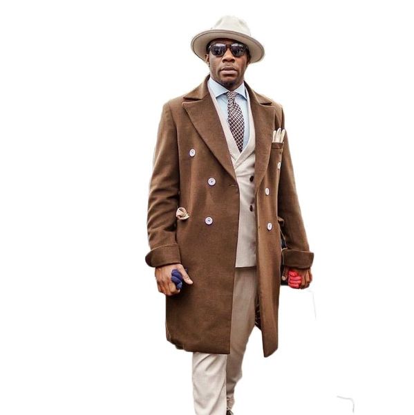 men's overcoat woolen warm streetwear double breasted slid thick loose long-length casual trench winter coat male jacket, Black
men's overcoat woolen warm streetwear double breasted slid thick loose long-length casual trench winter coat male jacket, Black