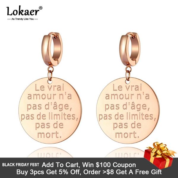 lokaer new creative rose gold tag hoop earrings stainless steel trendy letter charm earrings jewelry for women girls e20131, Golden;silver
lokaer new creative rose gold tag hoop earrings stainless steel trendy letter charm earrings jewelry for women girls e20131, Golden;silver