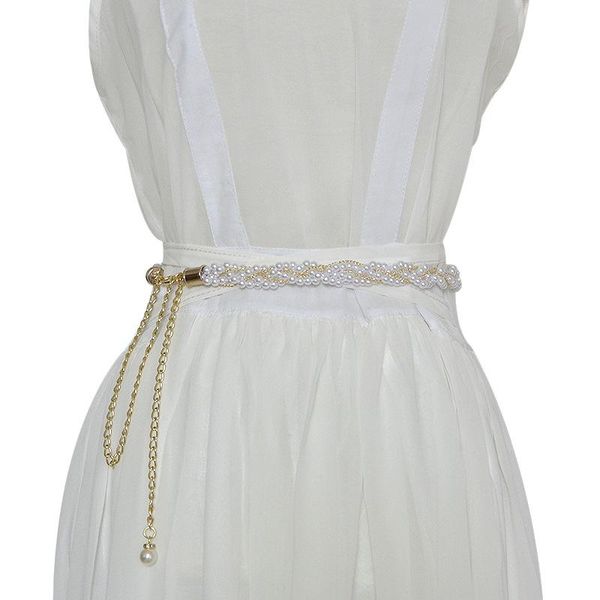 fashion elegant ladies pearl waist chain metal chain belt wild thin waistband women dress decoration belts bohemian slim belt, Black;brown
fashion elegant ladies pearl waist chain metal chain belt wild thin waistband women dress decoration belts bohemian slim belt, Black;brown