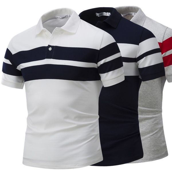 men's wind stripe short sleeve polo shirt summer casual t-shirt for men, White;black
men's wind stripe short sleeve polo shirt summer casual t-shirt for men, White;black