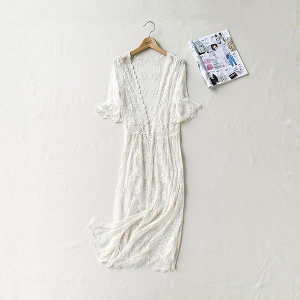 excellent quality transparent crocheted flower lace long cardigan summer beach outer women fashion summer cardigan ing, White;black
excellent quality transparent crocheted flower lace long cardigan summer beach outer women fashion summer cardigan ing, White;black