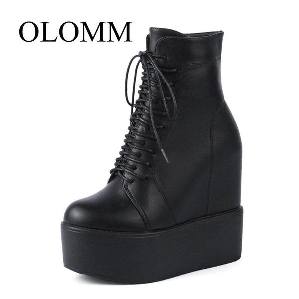 olomm 2020 wedge ankle boots black rubber sole women's platform boots heel shoes autumn lace platform heel 13cm ab-27
olomm 2020 wedge ankle boots black rubber sole women's platform boots heel shoes autumn lace platform heel 13cm ab-27