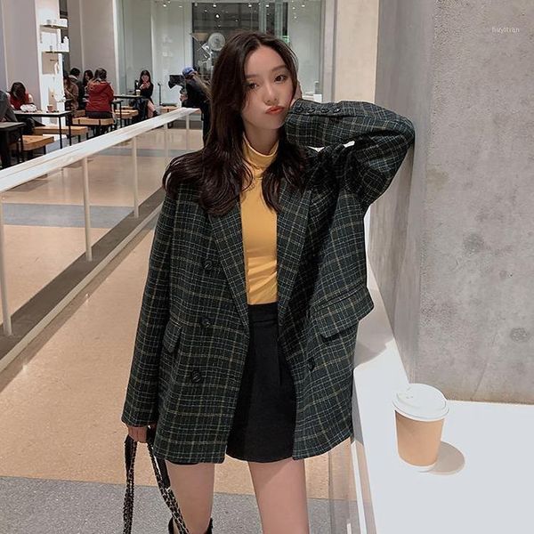 classic plaid suits women double-breasted blazer jackets vintage green suit coat spring fashion pockets female loose suit jacket1, White;black
classic plaid suits women double-breasted blazer jackets vintage green suit coat spring fashion pockets female loose suit jacket1, White;black