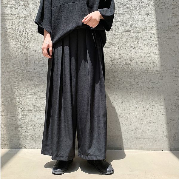 four seasons dark style yamamoto style men's loose casual pants hair stylist young men and women pleated skirt pants wide leg pants, Black
four seasons dark style yamamoto style men's loose casual pants hair stylist young men and women pleated skirt pants wide leg pants, Black