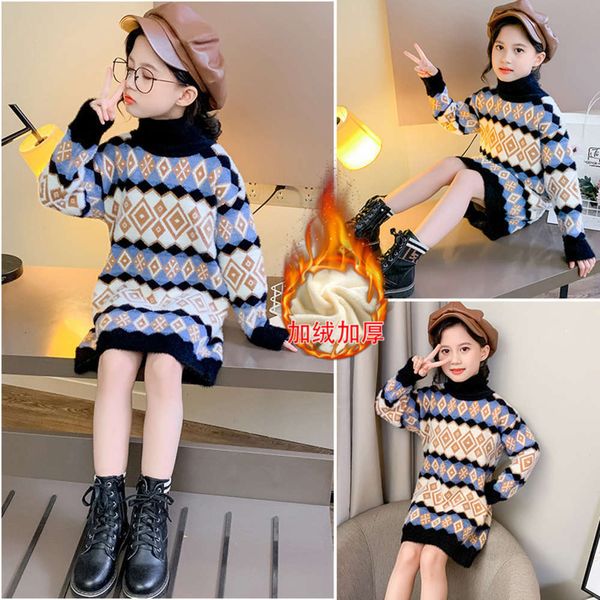2020 and winter sweater girls' autumn new big high neck thickened t-shirt children's medium length diamond bottomed shirt, Blue
2020 and winter sweater girls' autumn new big high neck thickened t-shirt children's medium length diamond bottomed shirt, Blue