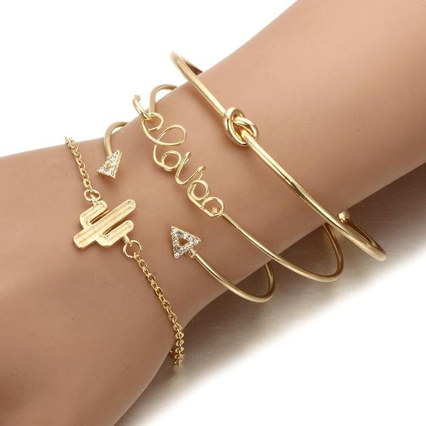charm bracelets 2021 mew 4pcs/1set gold color cactus letter knot bracelet bohemian geometric metal chain statement jewelry, Golden;silver
charm bracelets 2021 mew 4pcs/1set gold color cactus letter knot bracelet bohemian geometric metal chain statement jewelry, Golden;silver