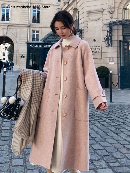 women's wool & blends woolen coat middle and long style over the knee autumn winter 2021 korean fashion loose thickened small denim, Black
women's wool & blends woolen coat middle and long style over the knee autumn winter 2021 korean fashion loose thickened small denim, Black