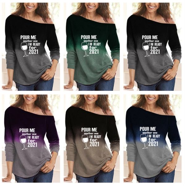 women designer long sleeve t-shirt letters wine cup printed pullovers pour me another one casual shoulder shirts blouse hoodies g10403, White
women designer long sleeve t-shirt letters wine cup printed pullovers pour me another one casual shoulder shirts blouse hoodies g10403, White